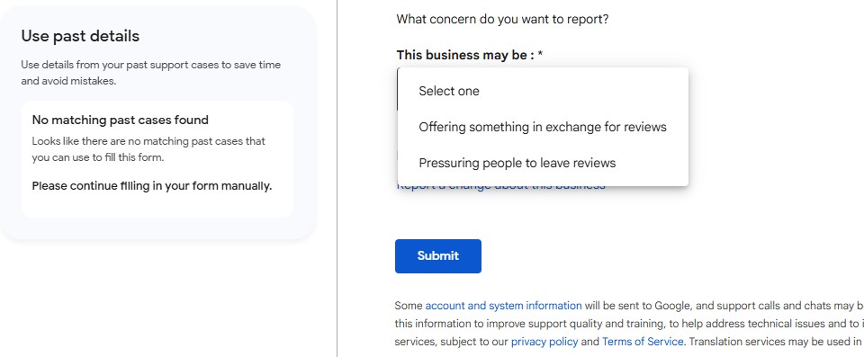 Google reporting option for incentivized reviews